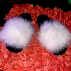 NEW IN PACK FAUX FUR SLIDES WITH GOOD QUALITY RUBBER SOLE